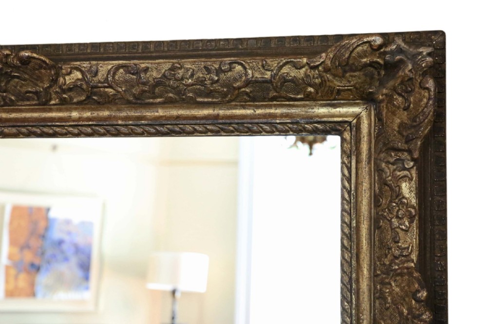 Antique 19th Century large quality gilt overmantle wall mirror View III