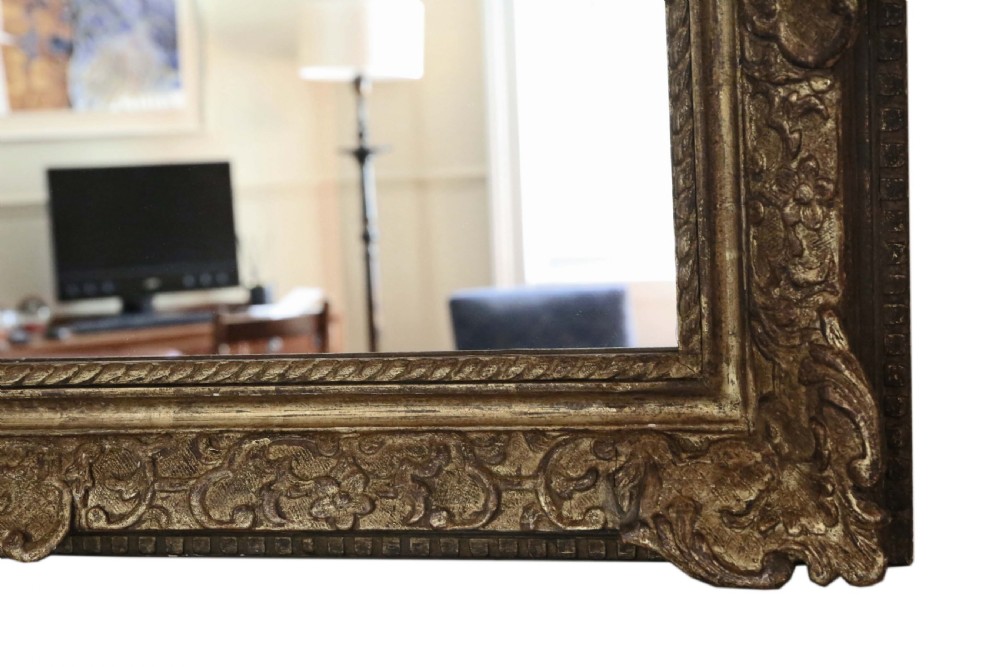 Antique 19th Century large quality gilt overmantle wall mirror View IV