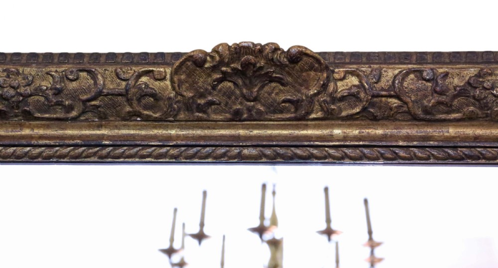 Antique 19th Century large quality gilt overmantle wall mirror View V