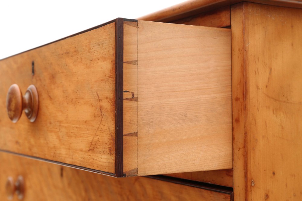 Antique fine quality Victorian satin walnut chest of drawers C1880 View IV