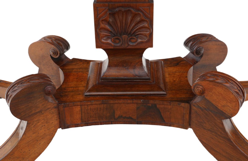 Antique fine quality Regency rosewood folding console card table C1825 View V