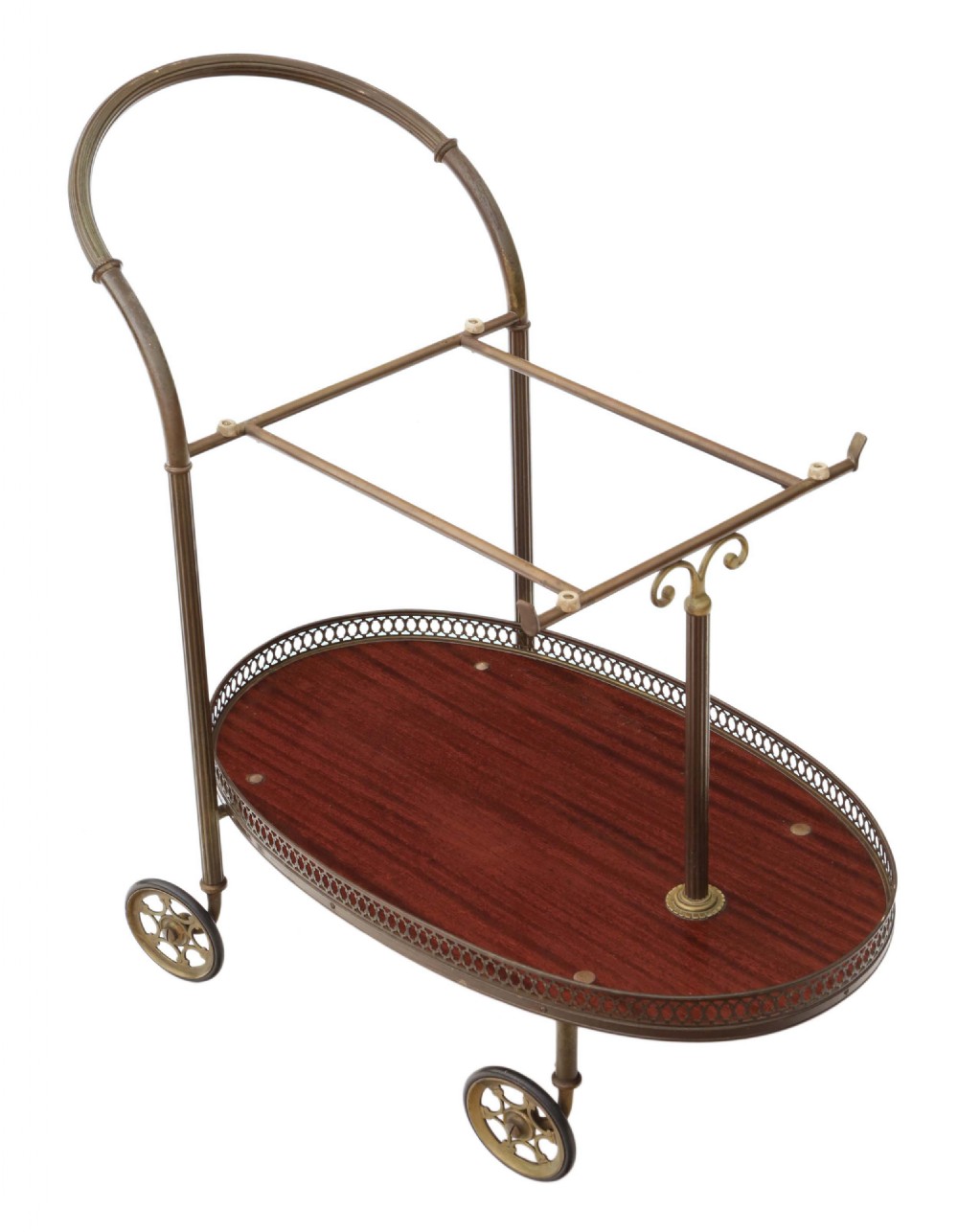 Antique quality Art Deco mahogany drinks and cakes serving trolley table View IX
