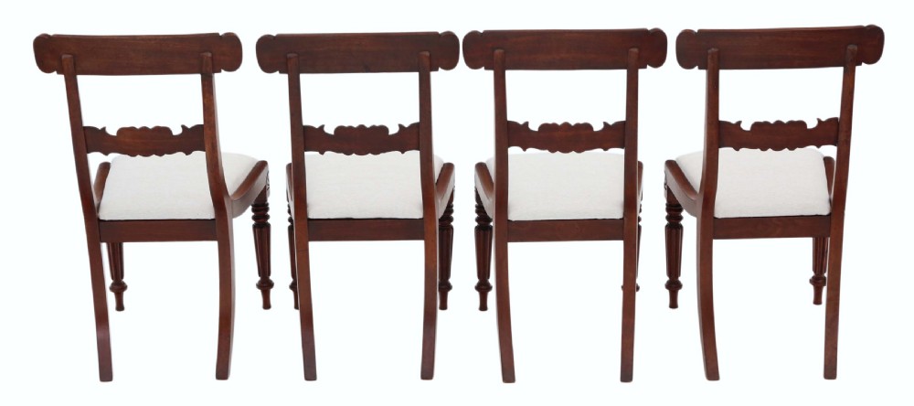 Antique quality set of four William IV mahogany bar back dining chairs C1835 View II