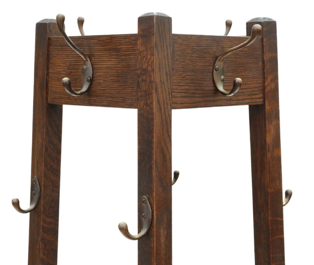 Antique quality Early 20th Century hall stand for coats hats sticks and umbrellas View IV