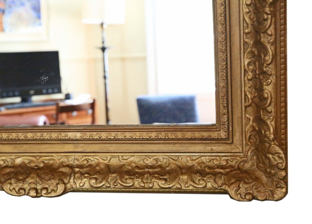 Antique large gilt quality overmantle wall mirror 19th Century View IV