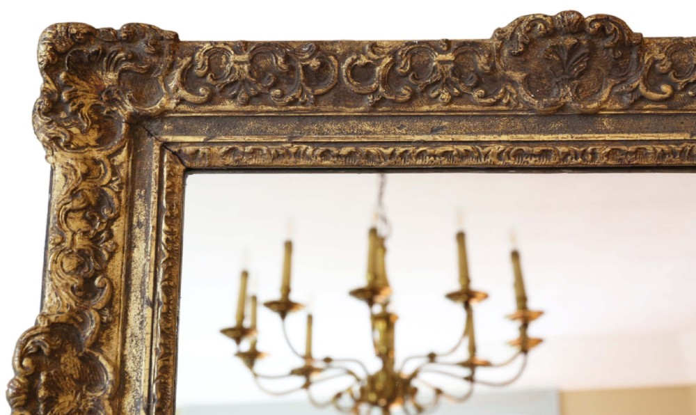Antique quality gilt wall mirror 19th Century overmantle View II