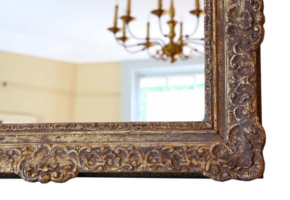 Antique quality gilt wall mirror 19th Century overmantle View V