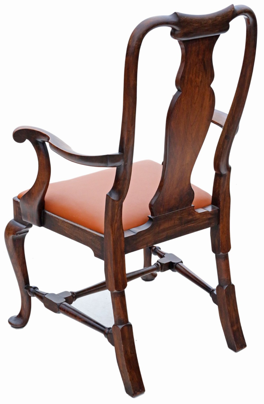 Antique fine quality set of six Queen Anne revival burr walnut dining chairs C1910 View V