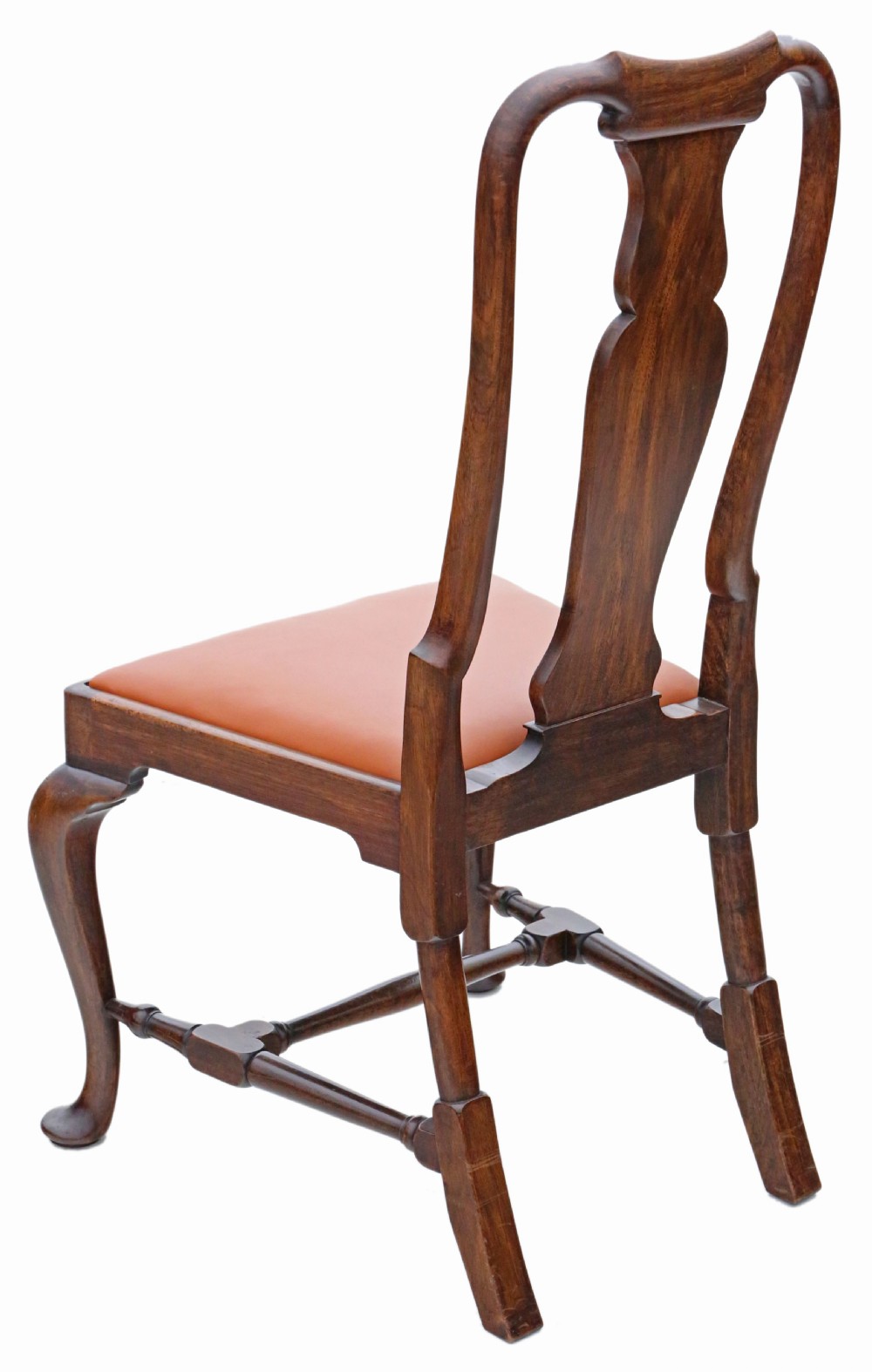 Antique fine quality set of six Queen Anne revival burr walnut dining chairs C1910 View VII