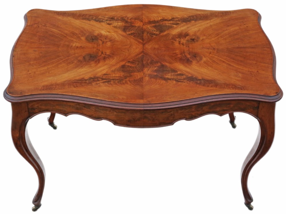 Antique 19th Century fine quality flame mahogany writing table C1890 View II