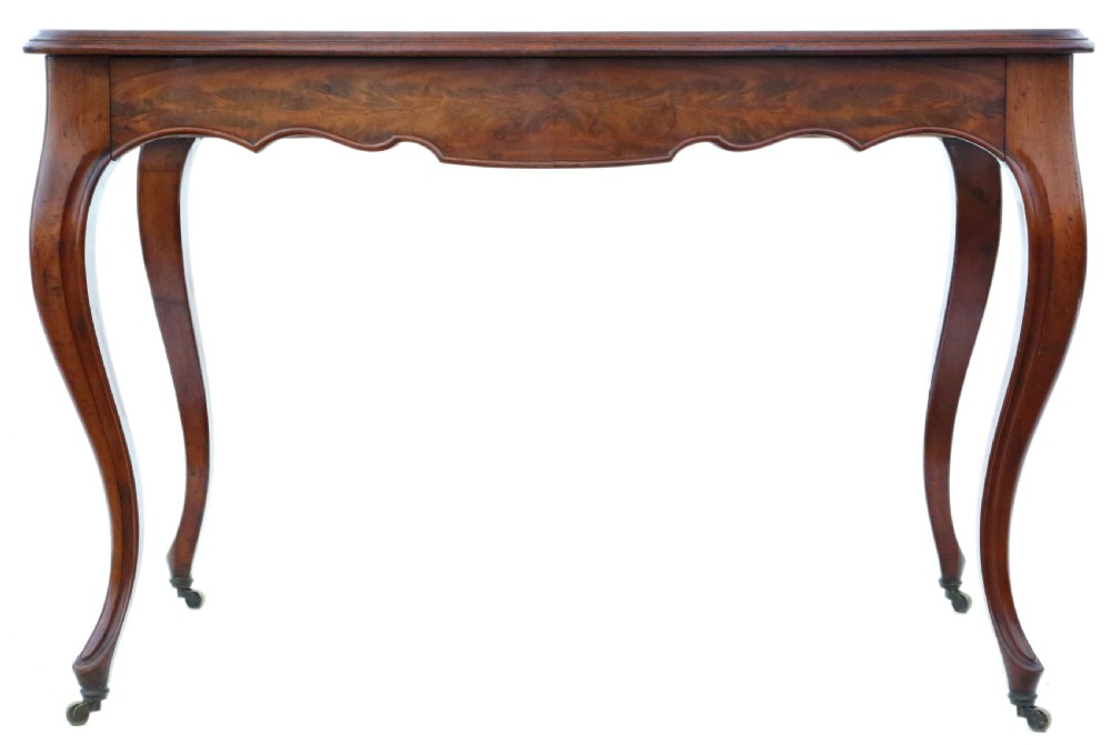 Antique 19th Century fine quality flame mahogany writing table C1890 View III
