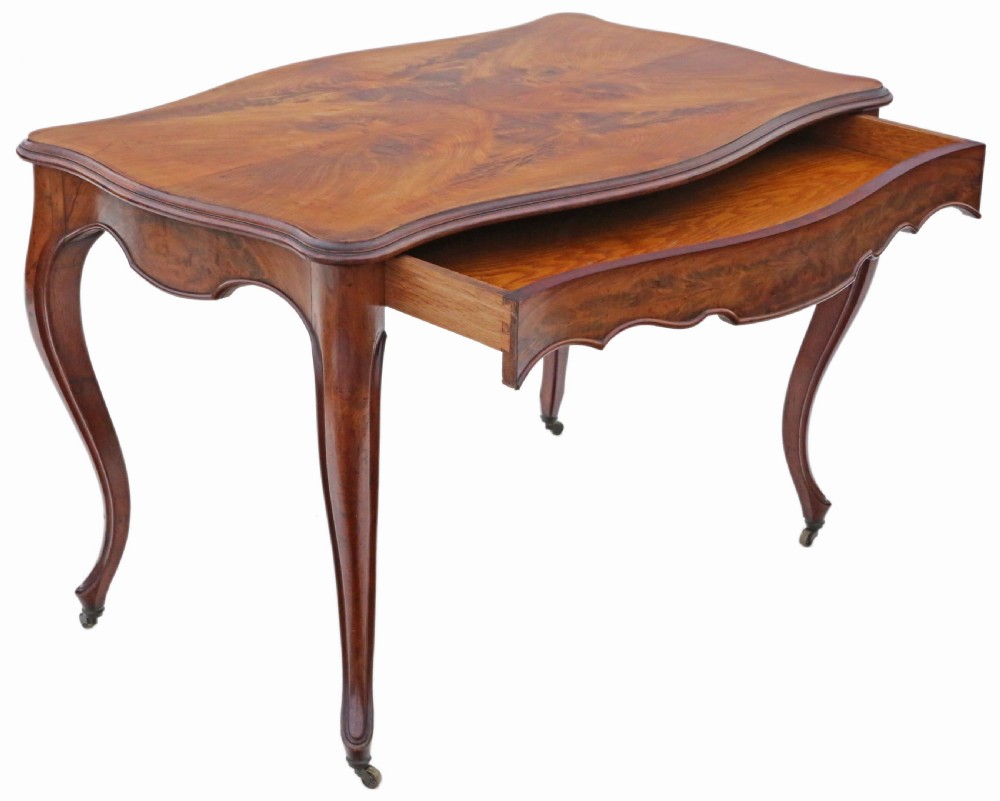 Antique 19th Century fine quality flame mahogany writing table C1890 View V