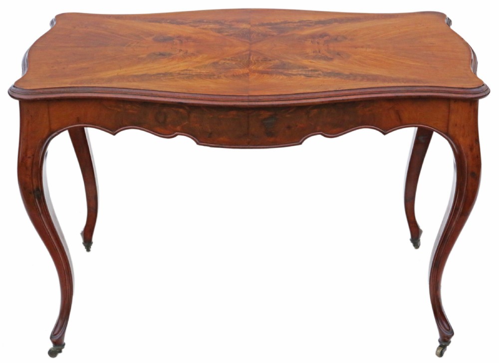 Antique 19th Century fine quality flame mahogany writing table C1890 View VI