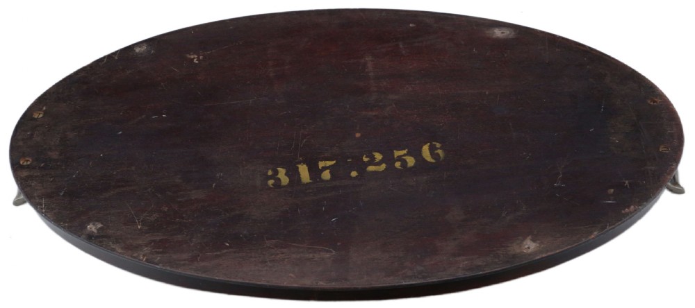 Antique Victorian quality inlaid mahogany oval serving tray tea C1890 View III