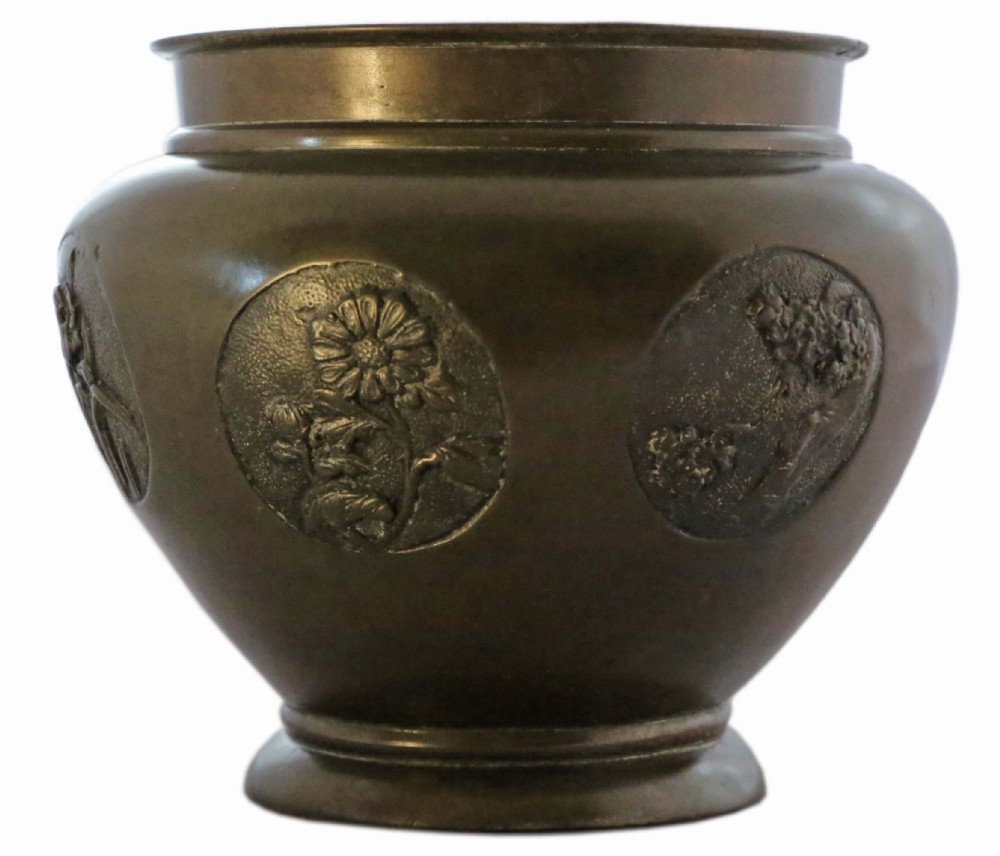 Antique quality Oriental Japanese bronze Jardinière planter Meiji Period Art Nouveau C1910
