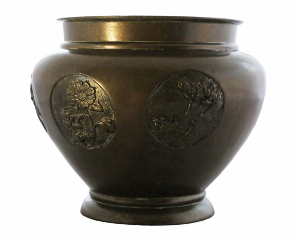 Antique quality Oriental Japanese bronze Jardinière planter Meiji Period Art Nouveau C1910 View VIII