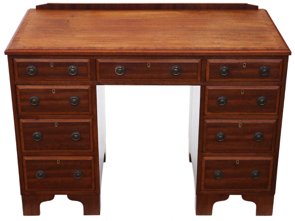 Antique quality mahogany twin pedestal desk C1920