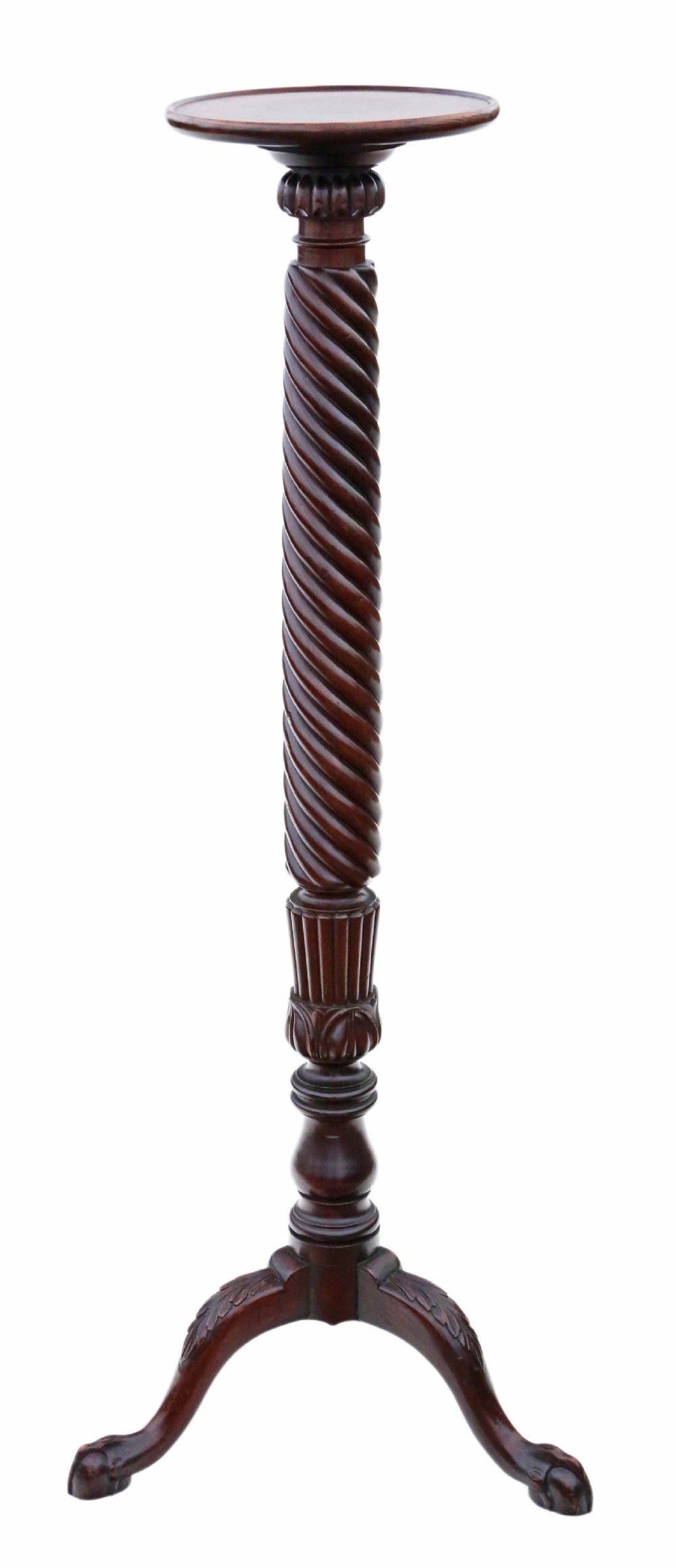 Antique Victorian mahogany pedestal jardiniere table stand 19th Century