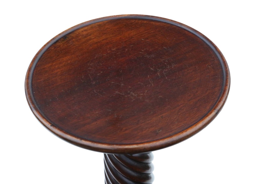 Antique Victorian mahogany pedestal jardiniere table stand 19th Century View VI