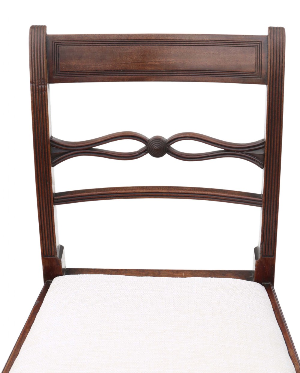 Antique quality pair of Georgian mahogany dining side hall bedroom chairs C1800 View III