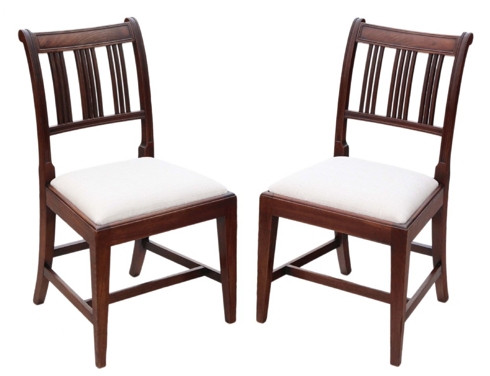 Antique quality pair of Georgian mahogany dining chairs