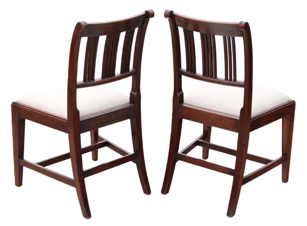 Antique quality pair of Georgian mahogany dining chairs View II