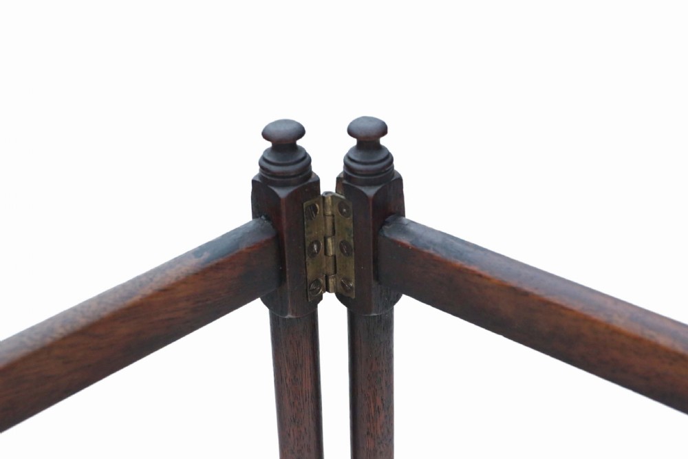 Antique quality Georgian 19th Century mahogany clothes horse stand View II