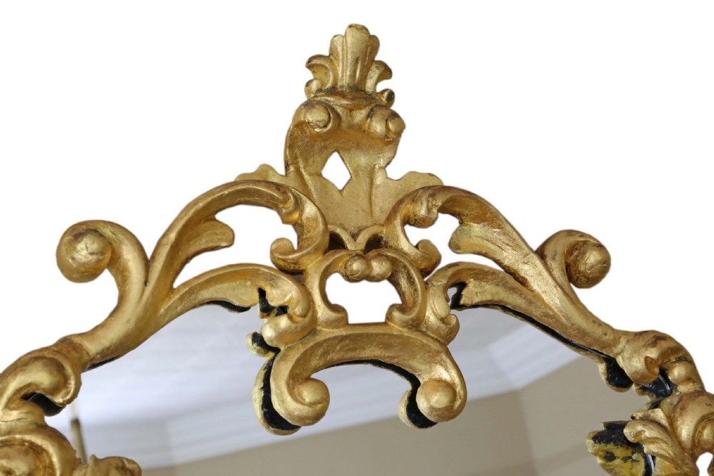 Antique 19th Century large decorative gilt wall mirror View II