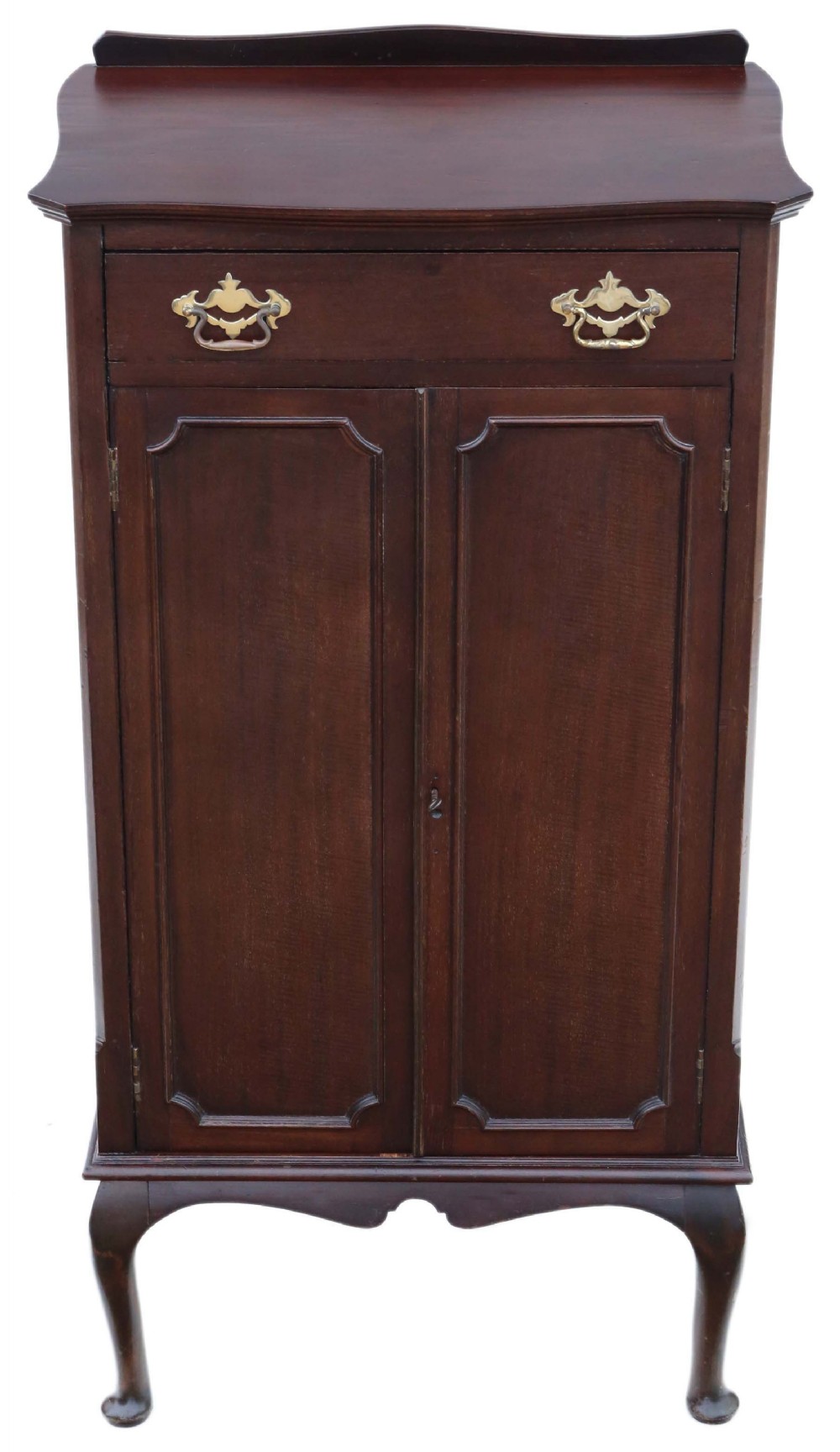 Antique Edwardian C1910 mahogany music cabinet cupboard