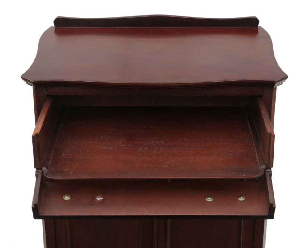 Antique Edwardian C1910 mahogany music cabinet cupboard View V