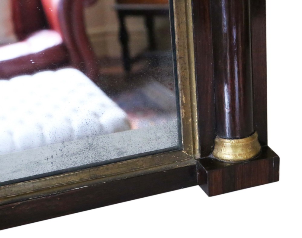 Antique quality Regency mahogany and gilt wall mirror C1825 View III
