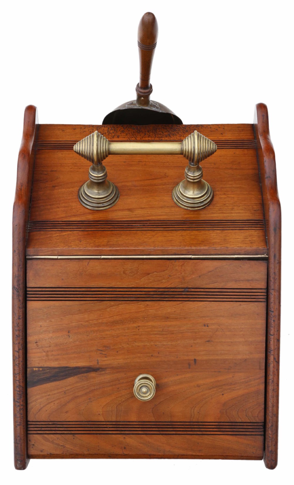 Antique quality walnut coal scuttle cabinet C1900