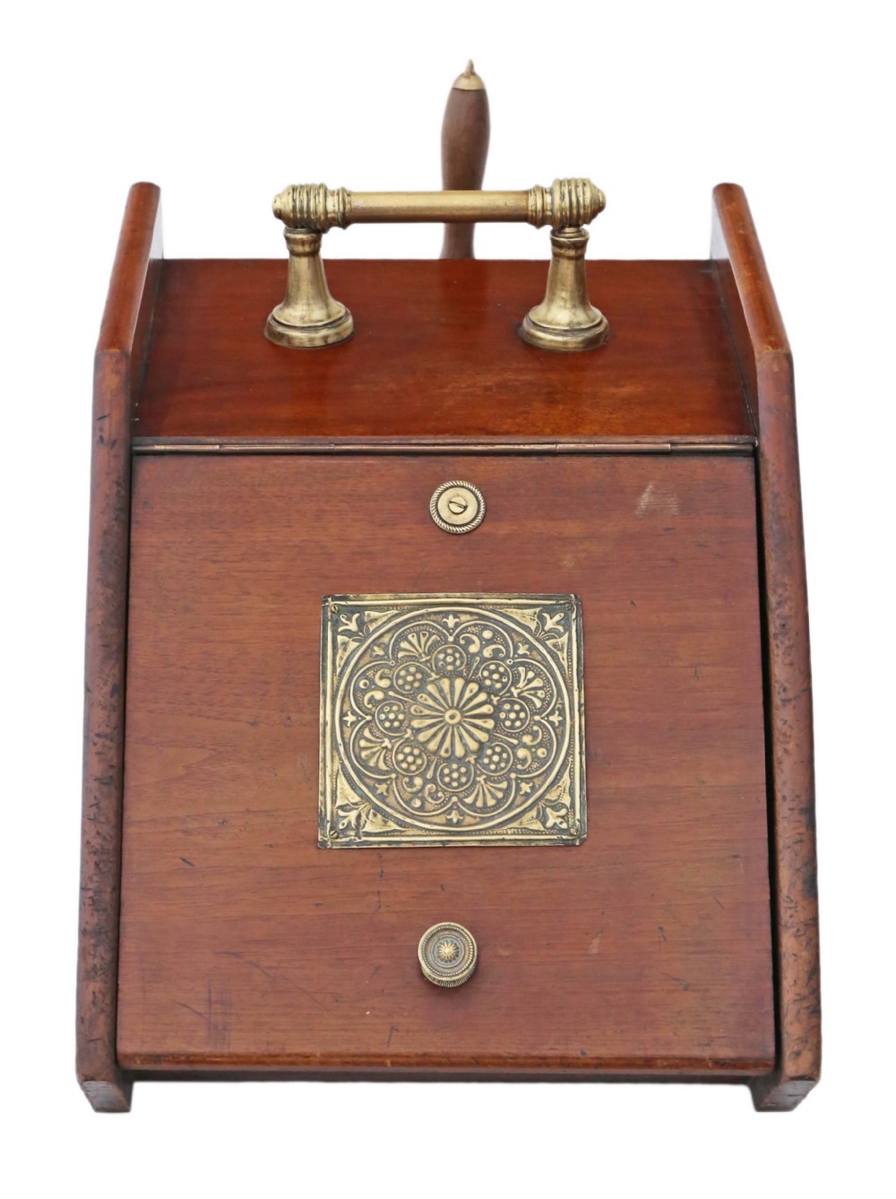 Antique quality Art Nouveau mahogany perdonium coal scuttle box C1910