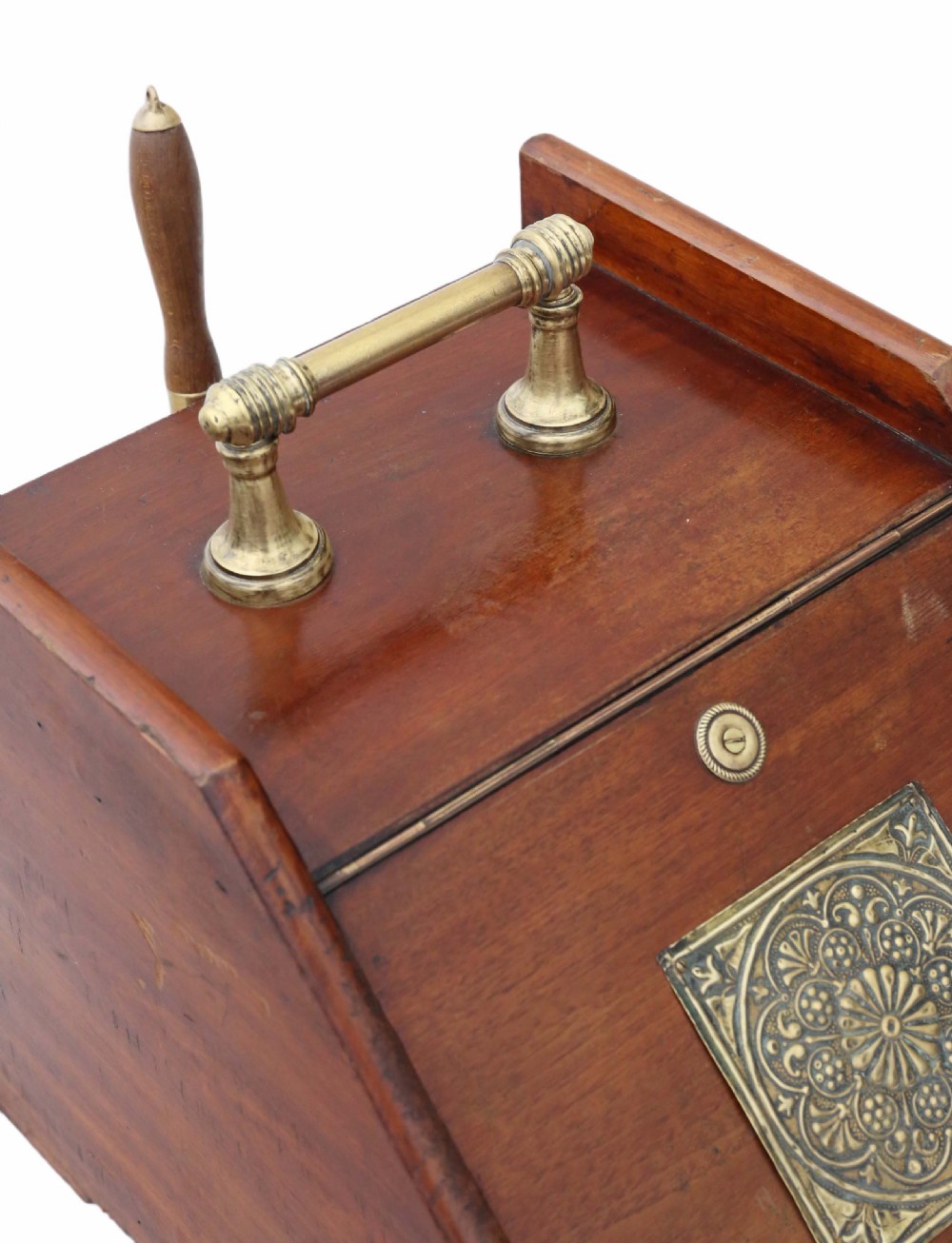 Antique quality Art Nouveau mahogany perdonium coal scuttle box C1910 View VI
