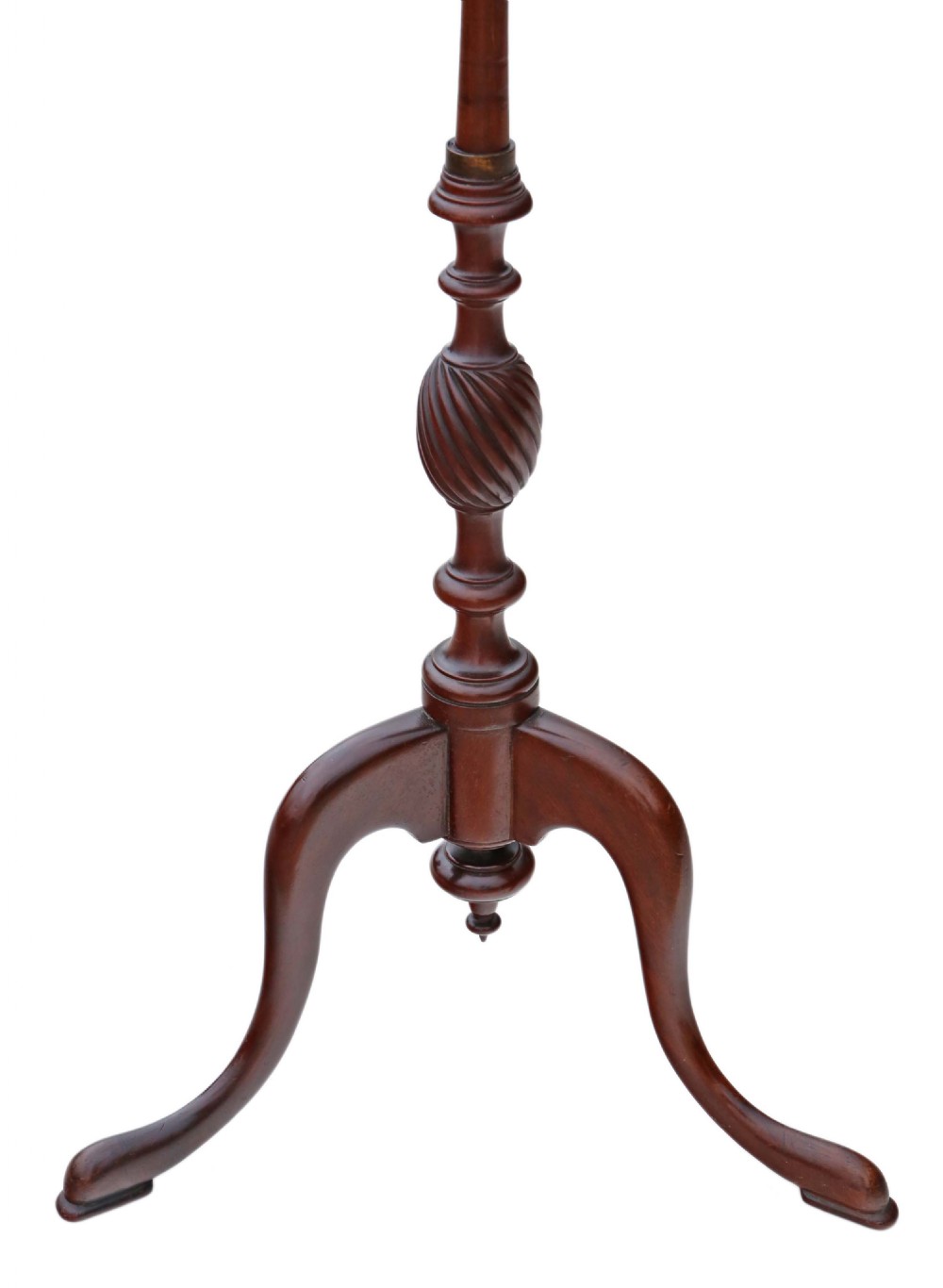 Antique quality Victorian mahogany shield pole screen C1870 View V