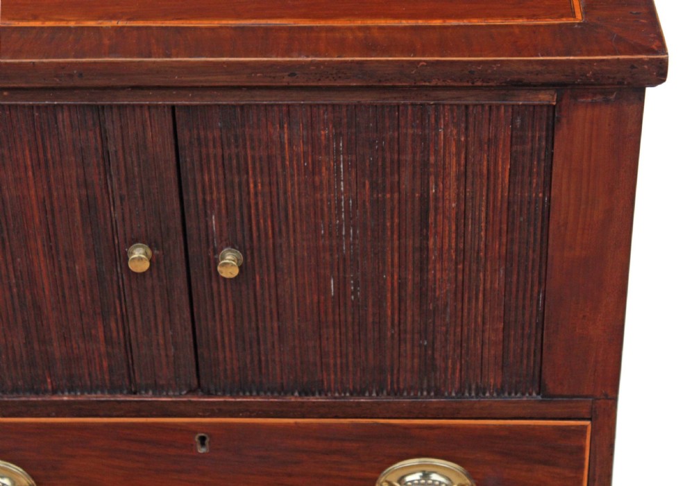 Antique Edwardian mahogany bedside chest of drawers table View VII