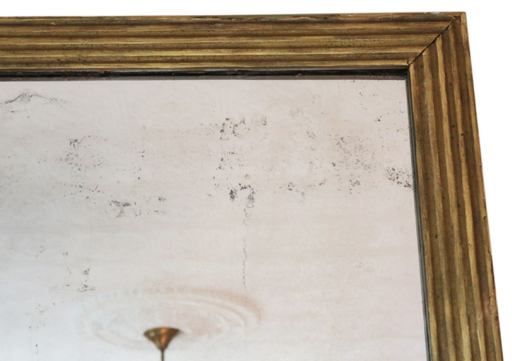 Antique large early 19th Century gilt overmantle wall mirror View III