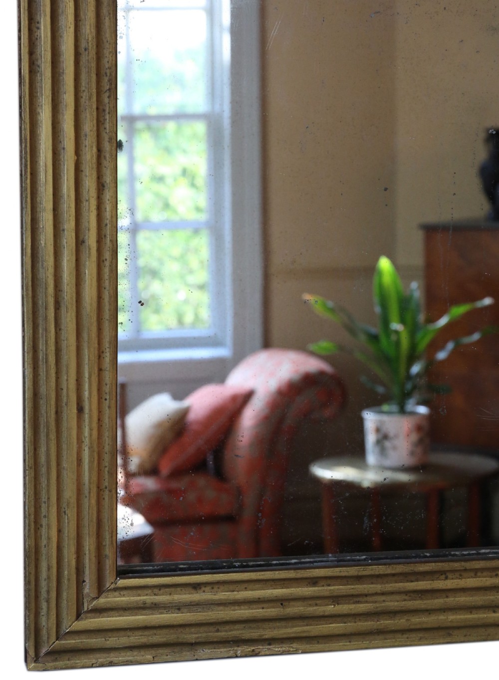 Antique large early 19th Century gilt overmantle wall mirror View V