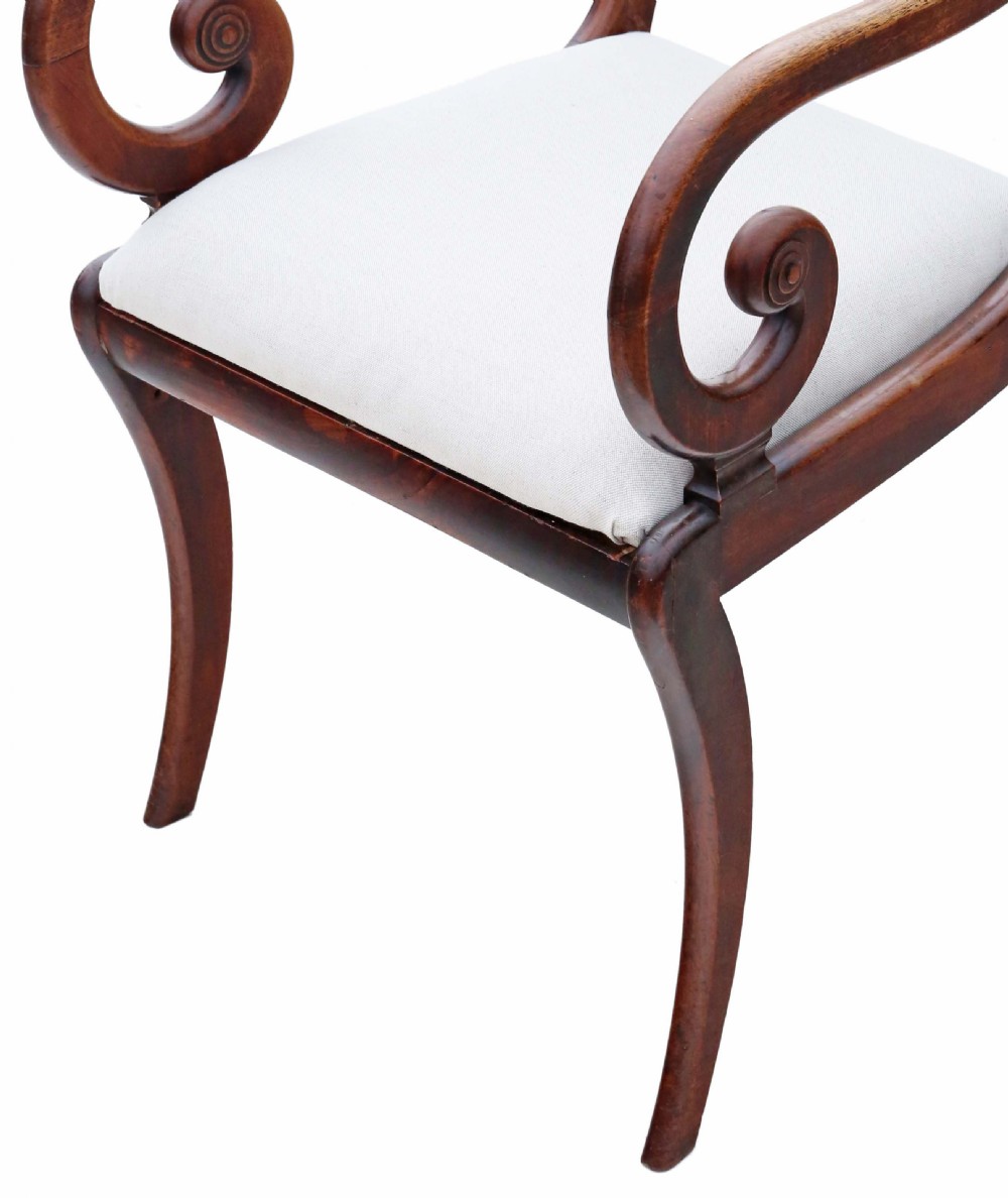 Antique fine quality early 19th Century Regency mahogany elbow desk chair View III