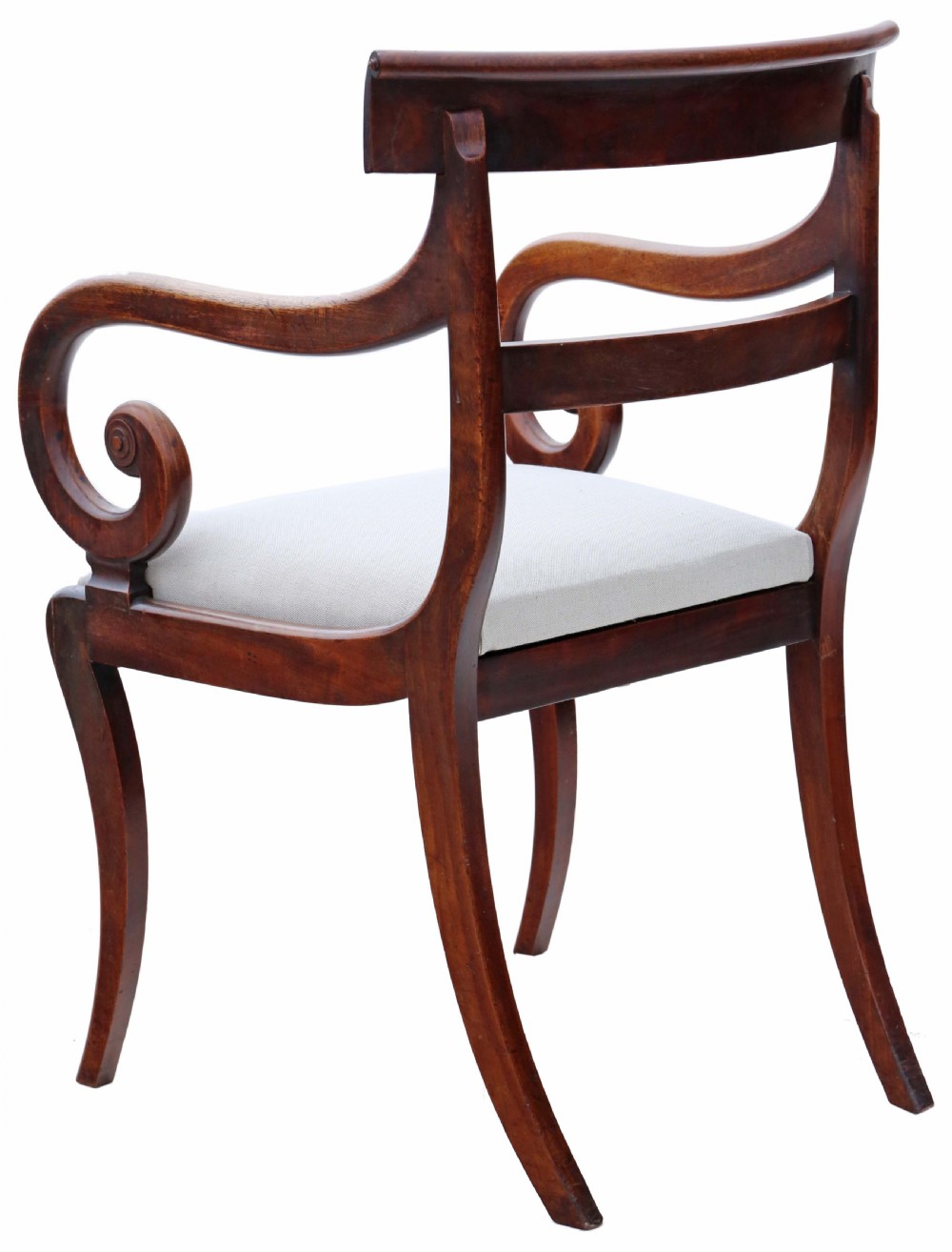 Antique fine quality early 19th Century Regency mahogany elbow desk chair View IV