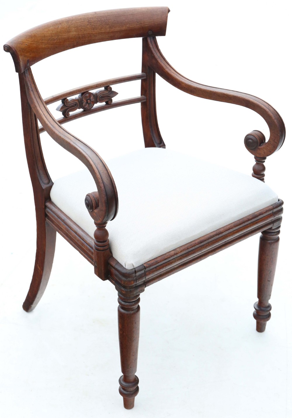 Antique fine quality 19th Century mahogany elbow desk chair