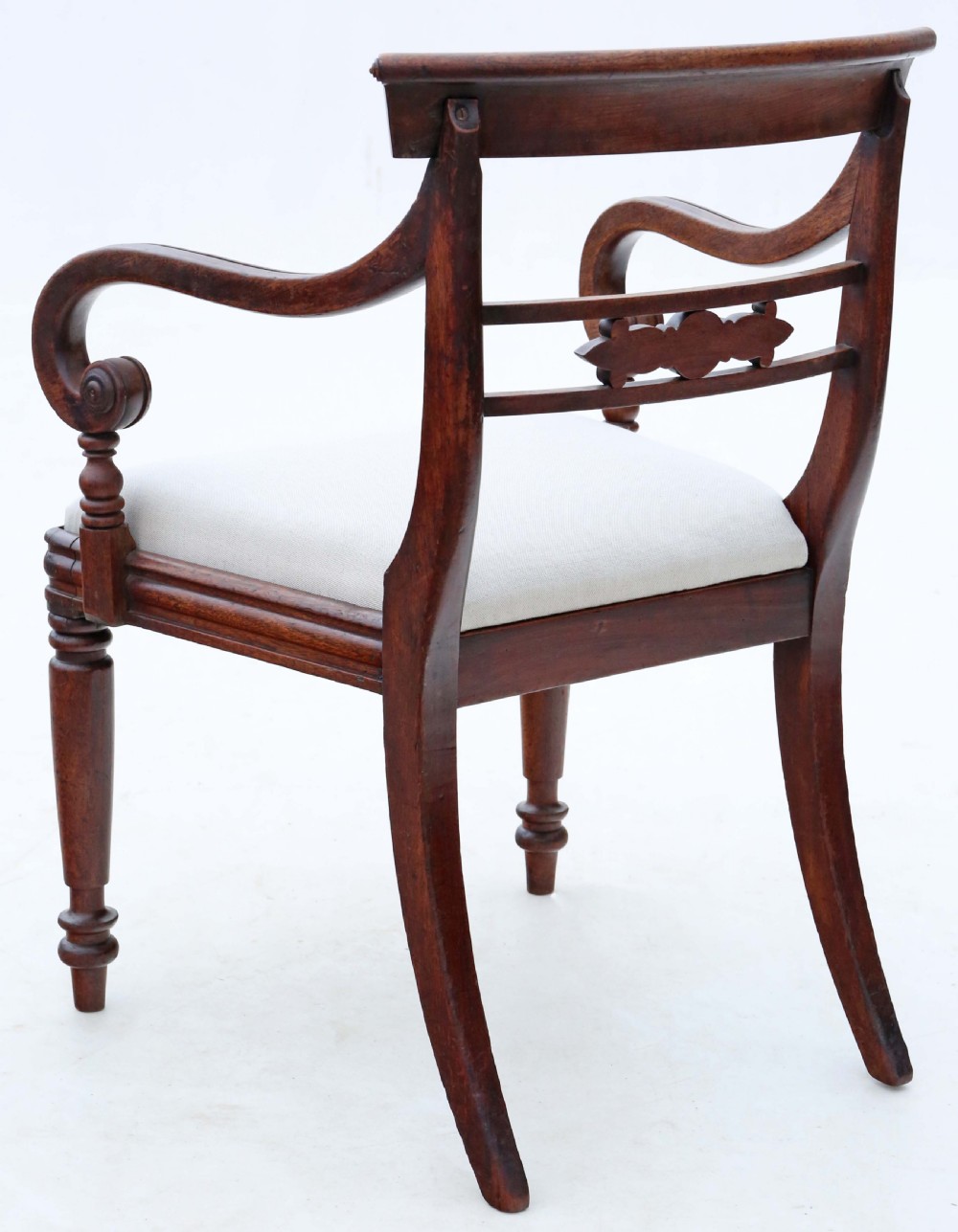 Antique fine quality 19th Century mahogany elbow desk chair View III