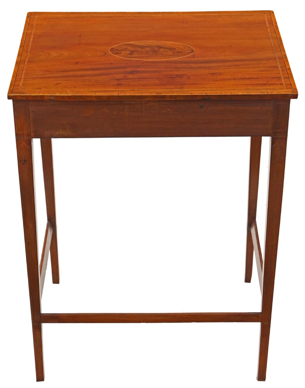 Antique fine quality early 19th Century inlaid mahogany compact side writing table Edwards and Roberts View V