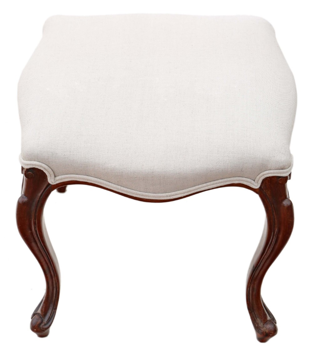 Antique fine quality upholstered rosewood stool 19th Century