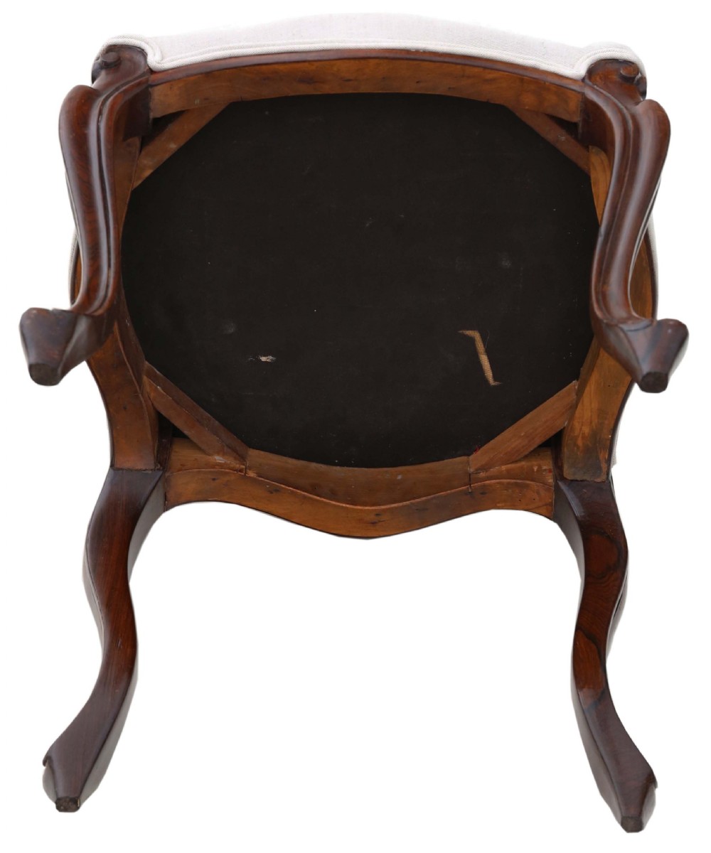 Antique fine quality upholstered rosewood stool 19th Century View V