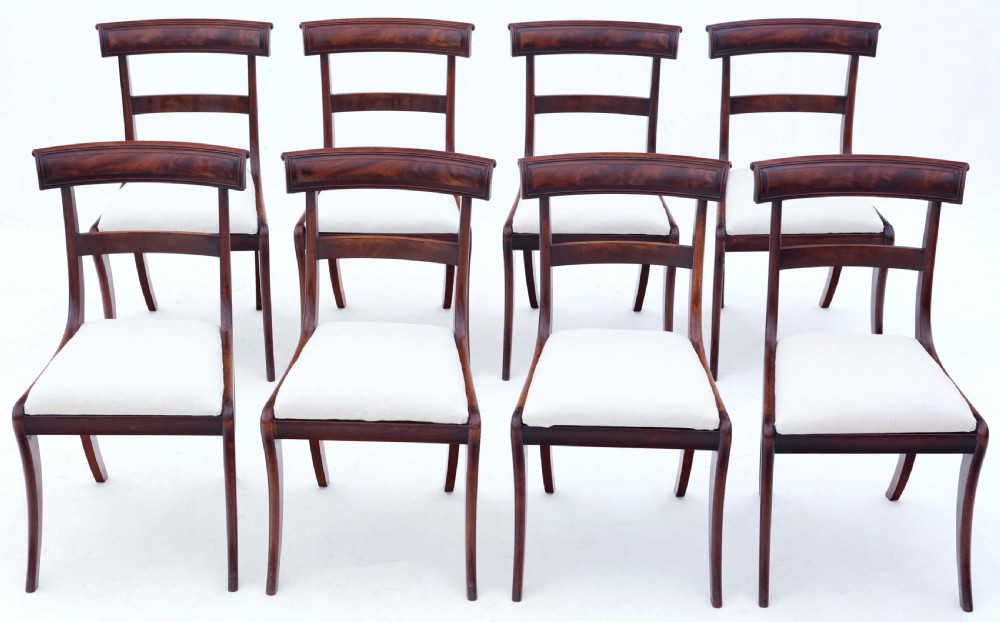 Antique fine quality set of eight Regency mahogany dining chairs 19th Century
