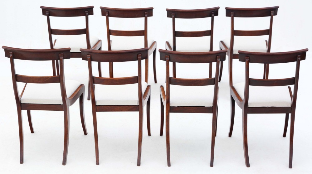 Antique fine quality set of eight Regency mahogany dining chairs 19th Century View II