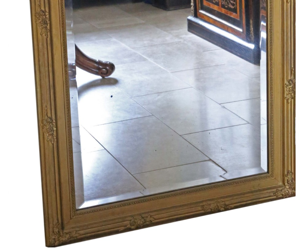 Antique C1900 large quality gilt trumeau wall mirror View III