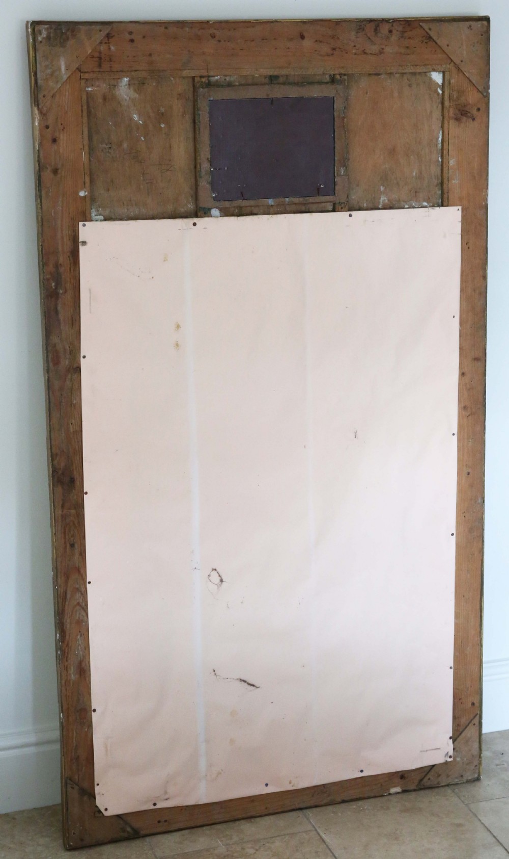 Antique C1900 large quality gilt trumeau wall mirror View IV