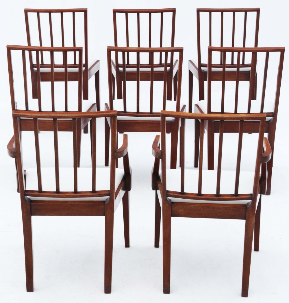 Antique fine quality set of eight (6 plus 2) mahogany dining chairs C1820 View II